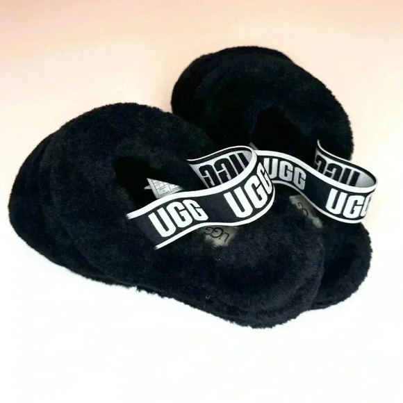UGG Women's Fluff Yeah Black Slide Size- 7 - Picture 7 of 9